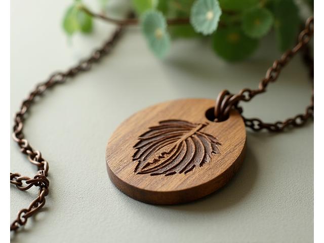 Collar de madera con colgante inspirado en la naturaleza