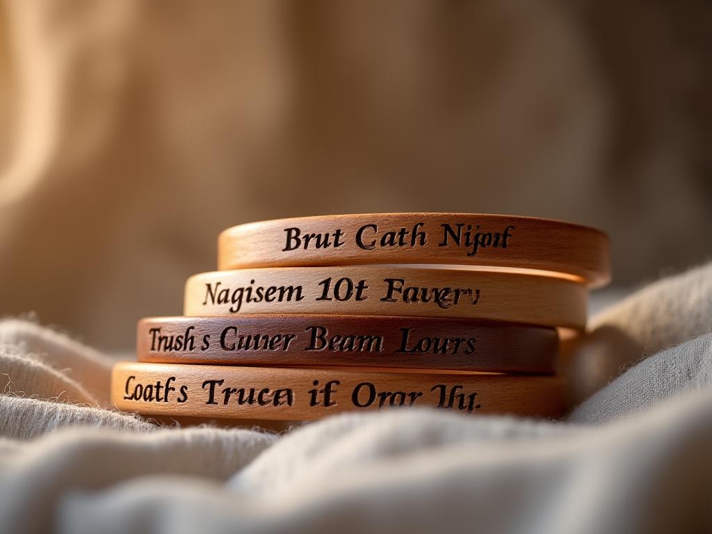 Pulseras de madera personalizadas con grabados